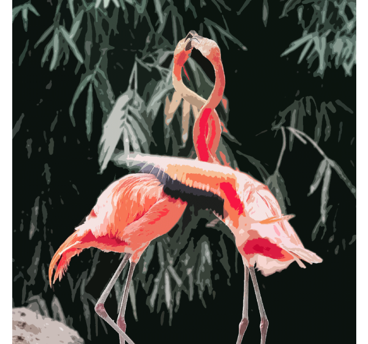 Living room blind with a lovely flamingo design - TenStickers