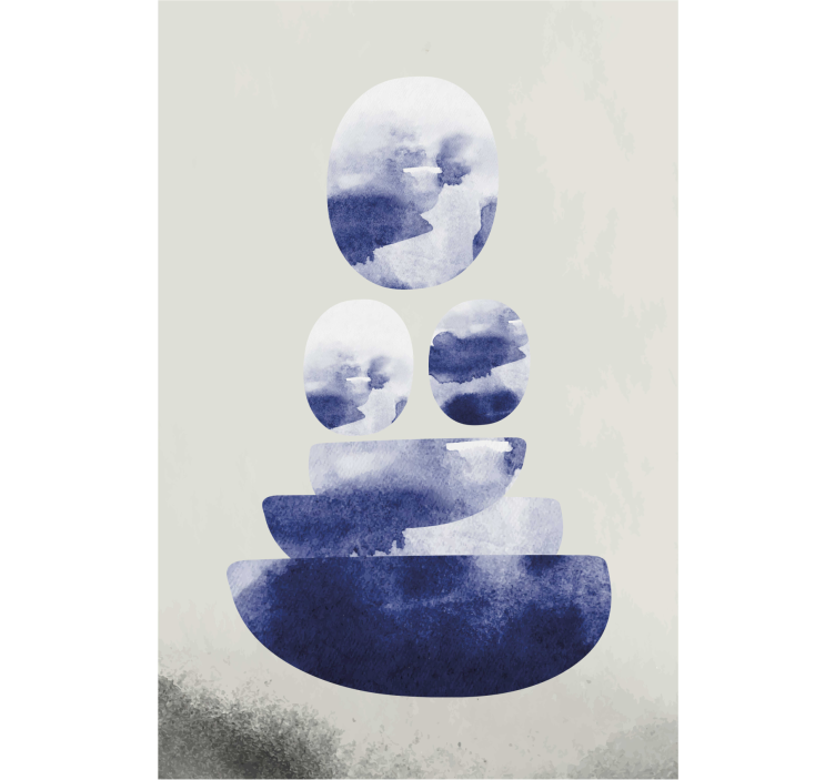 Living room blind in blue shape - TenStickers