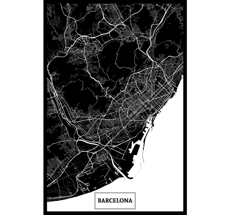 Living room blind barcelona topographic map - TenStickers