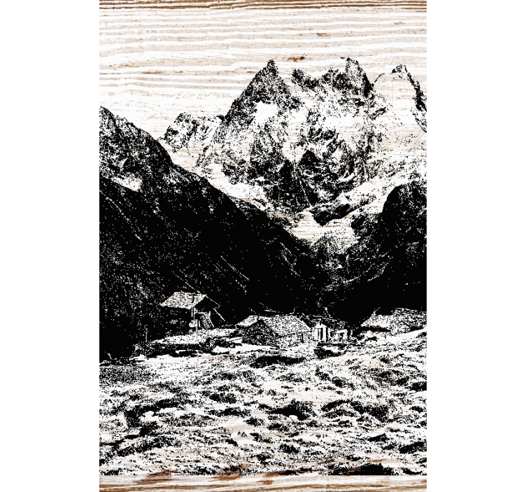 Living room blind swiss mountains view - TenStickers