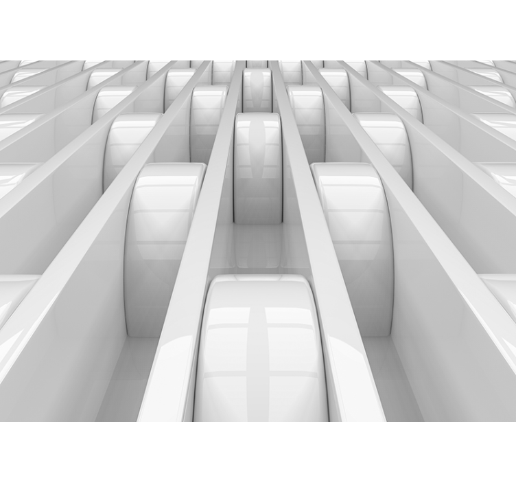 White window blind with 3d geometric shapes design - TenStickers