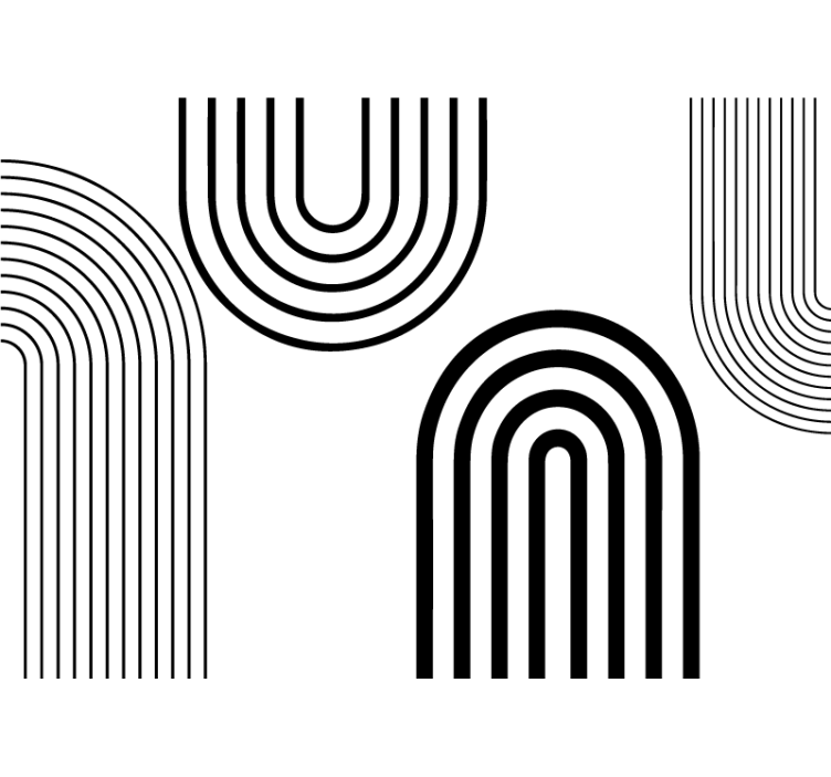 White window blind with sleek black curves - TenStickers