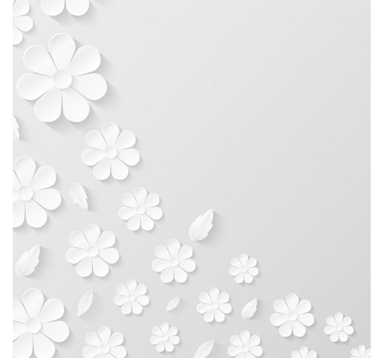 White window blind with white paper flower design - TenStickers