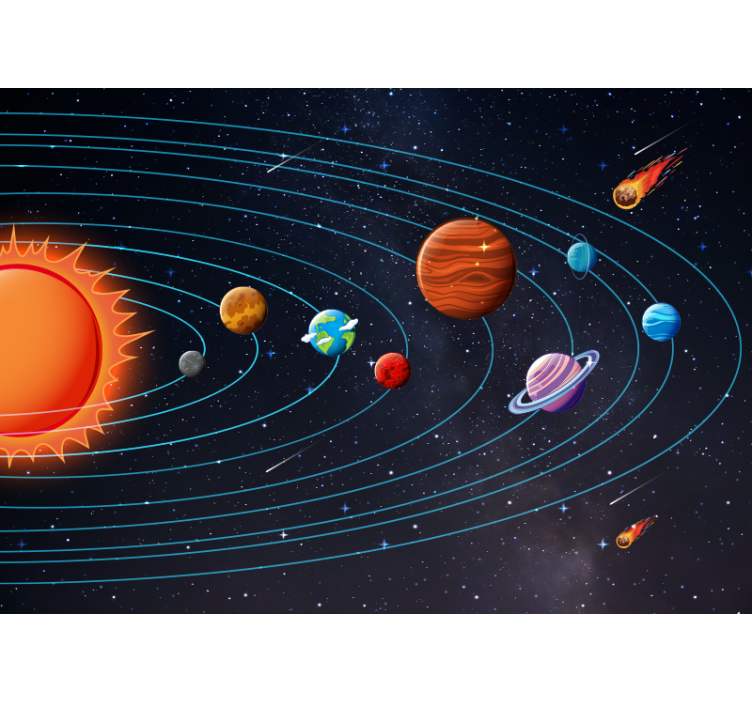Black roller blind space-themed for kids - TenStickers