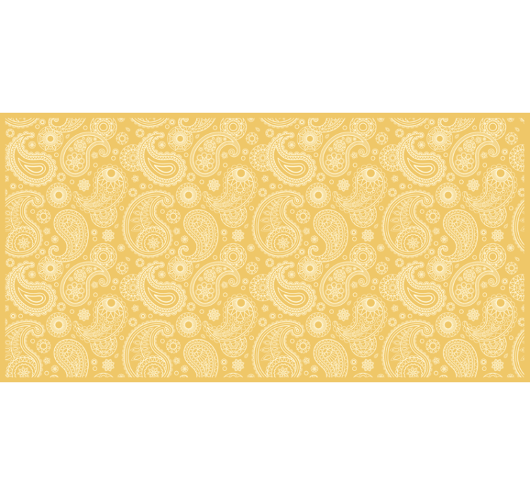 Blind yellow arabic paisley print fabric - TenStickers