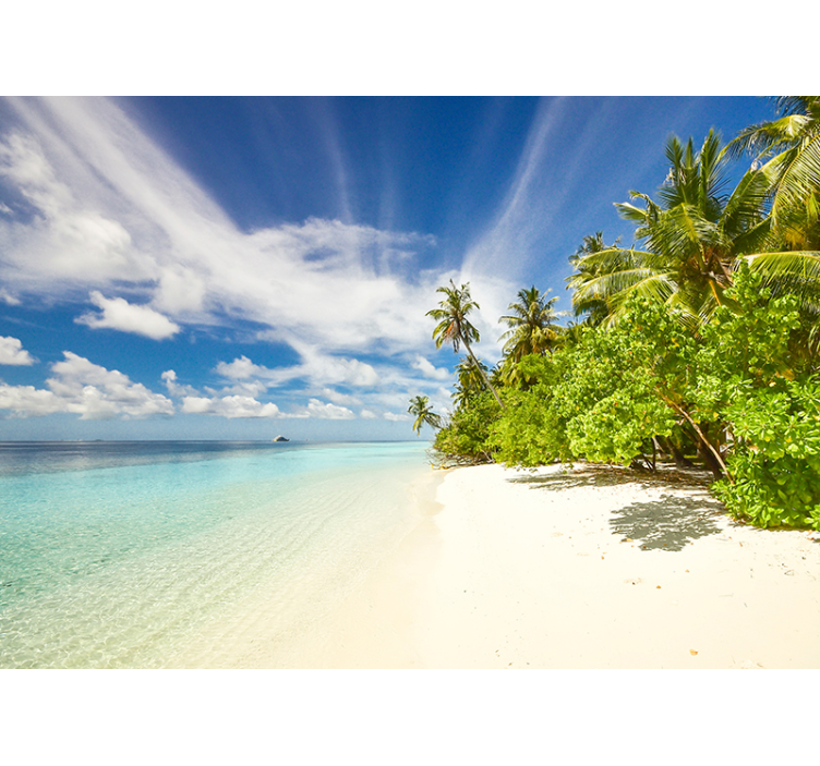 Living room blind tropical isle sea - TenStickers