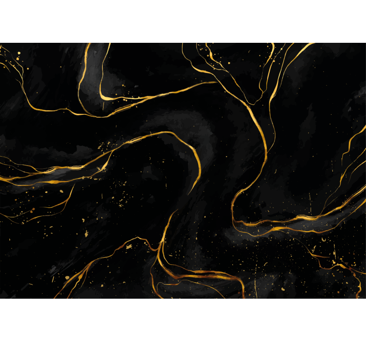 Living room blind in black and golden marble - TenStickers