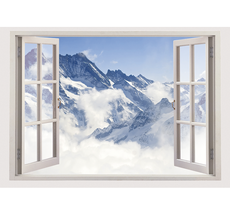 Living room blind mountain view with blue sky - TenStickers