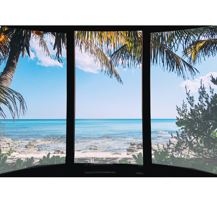 Living room blind 3d sea landscape view - TenStickers