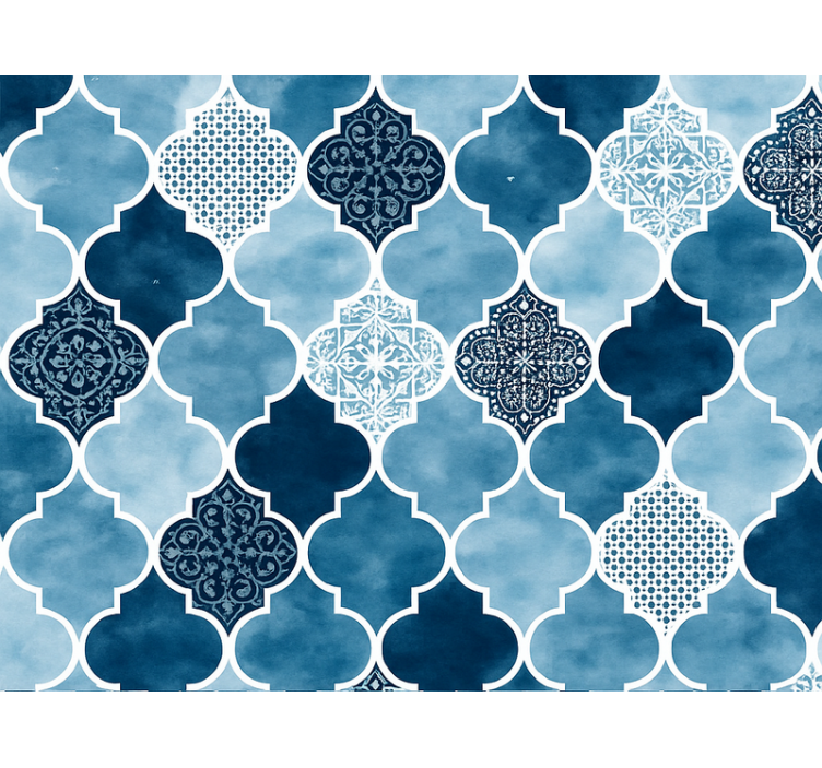 Blind blue moroccan watercolor design - TenStickers