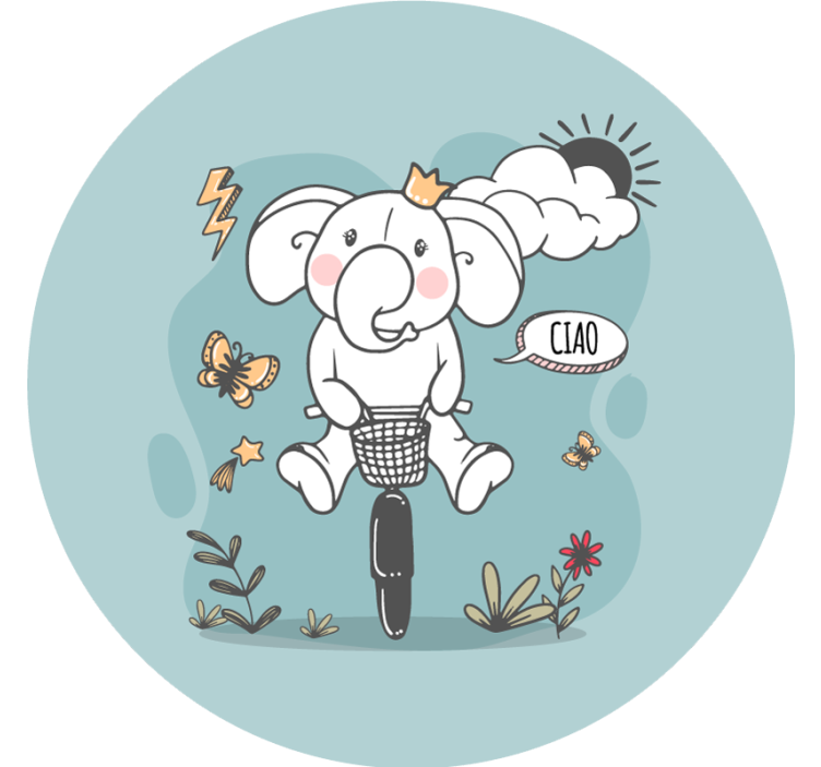 Blind blue hello elephant - TenStickers