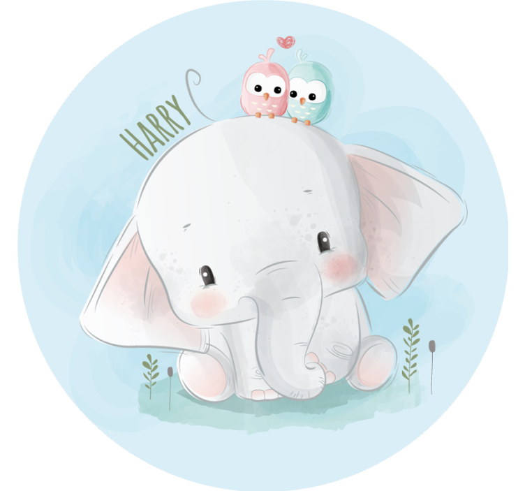 Blind blue large elephant - TenStickers