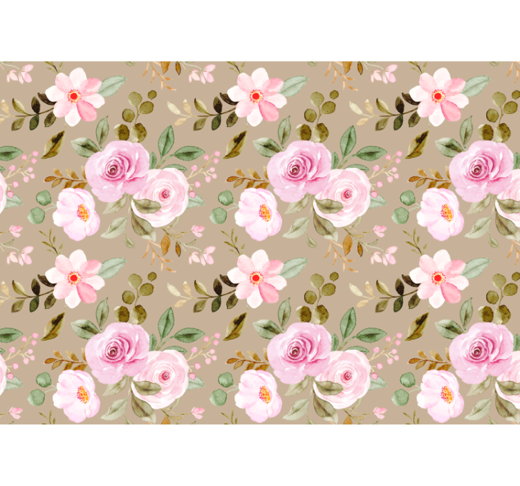 Living room blind with vintage beige roses texture - TenStickers