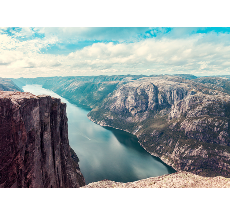 Living room blind norwegian fjords design - TenStickers