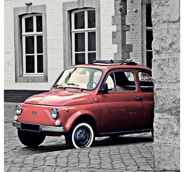 Living room blind vintage old fiat 500 design - TenStickers