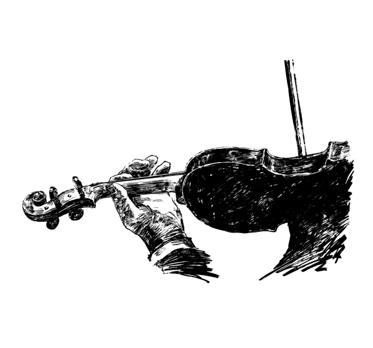 Living room blind hand drawn violin musician - TenStickers