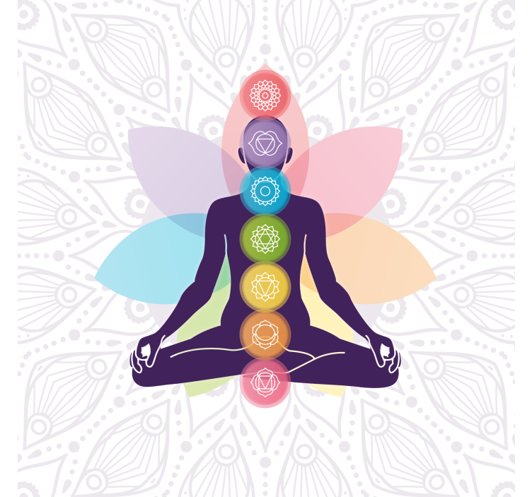 Living room blind with seven chakra symbols - TenStickers
