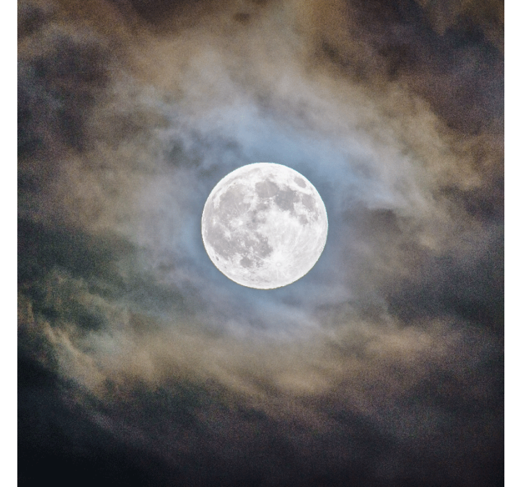 Living room blind full moon night - TenStickers