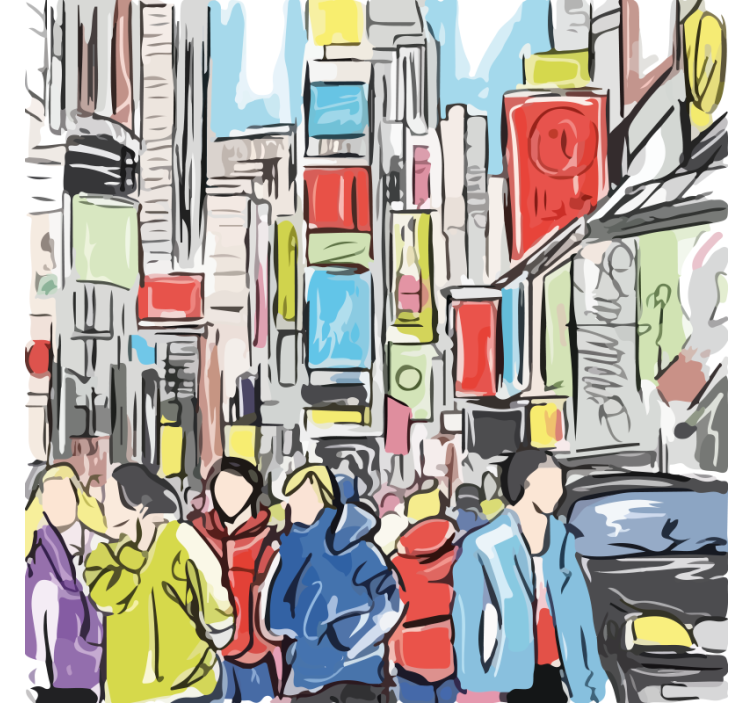 Living room blind new york modern people - TenStickers