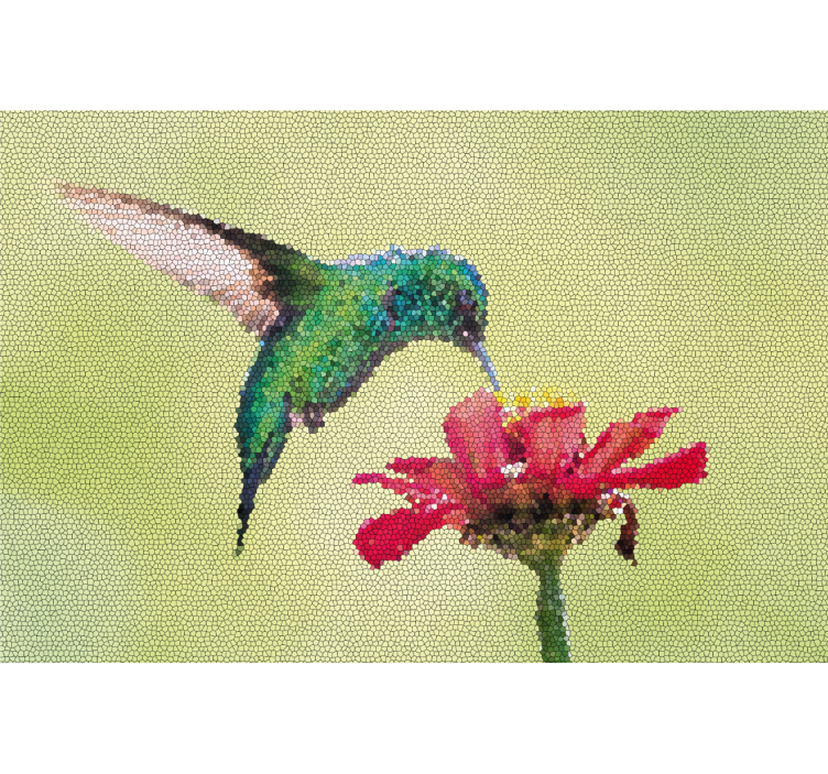 Living room blind colorful bird mosaic - TenStickers
