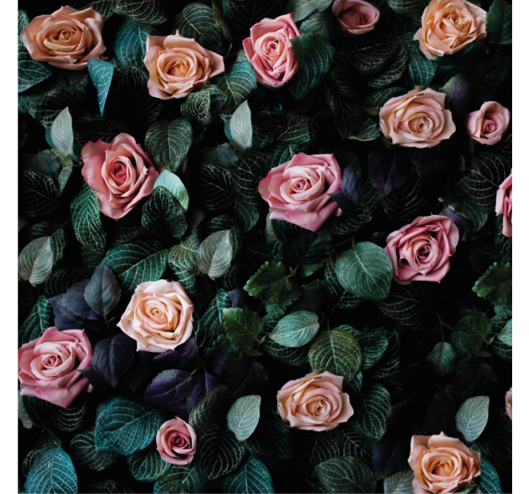 Living room blind with red rose flowers design - TenStickers