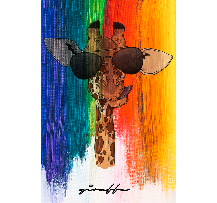 Living room blind rainbow giraffe - TenStickers