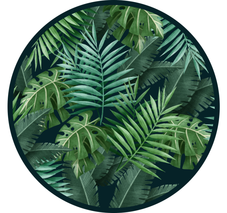 Blind green circular exotic green leaves - TenStickers