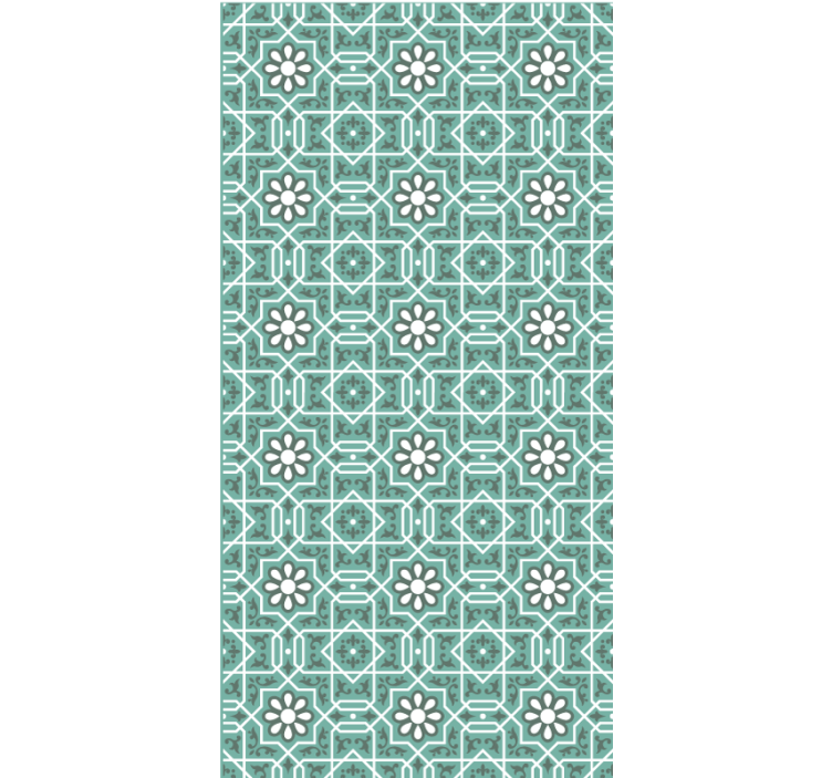 Blind green green floral tiles - TenStickers