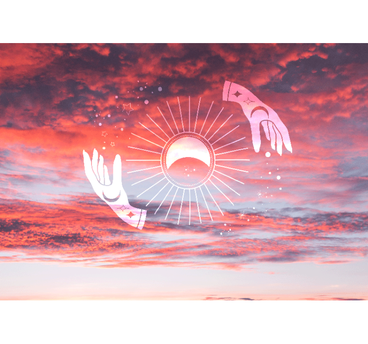 Zen two hands in the sky living room blind - TenStickers