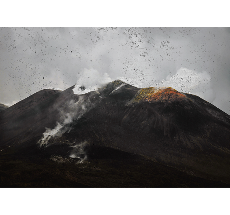 Living room blind foggy etna landscape - TenStickers