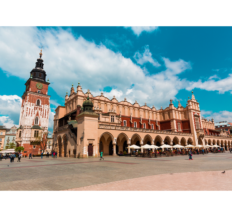 Living room blind inspired by cracow's main square - TenStickers