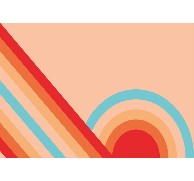 Living room blind semicircles 70s pop - TenStickers