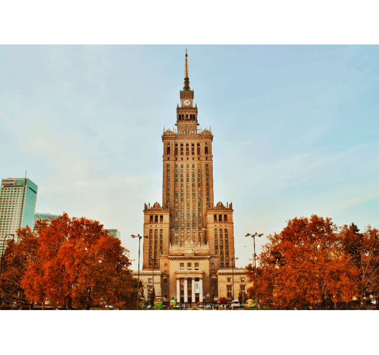 Living room blind inspired by warsaw palace of culture - TenStickers