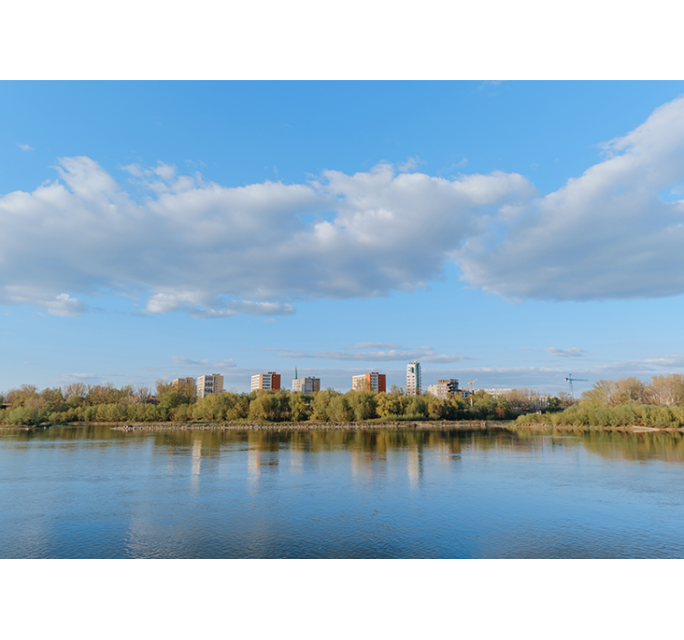 Living room blind warsaw by the vistula river - TenStickers