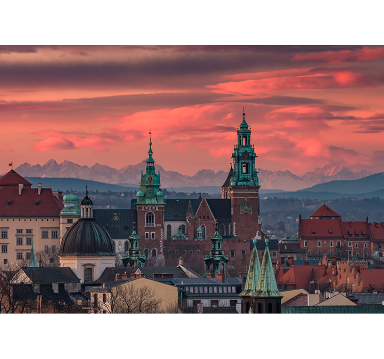 Living room blind cracow with tatra mountains view - TenStickers