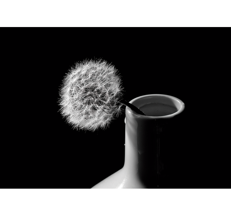 Living room blind dandelion in pot - TenStickers