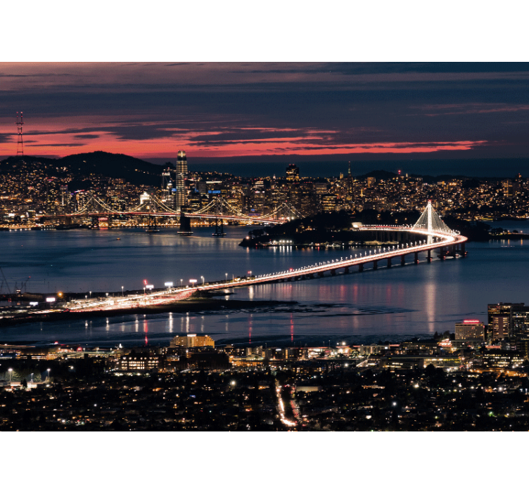 Living room blind san francisco at dusk - TenStickers