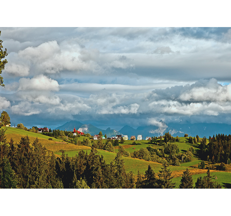 Living room blind tatry landscape - TenStickers