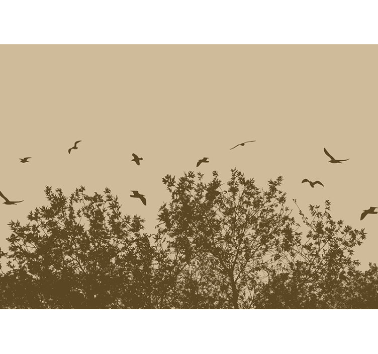 Living room blind spring flowers and birds - TenStickers