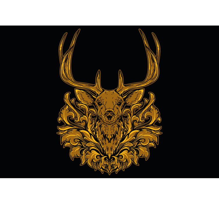 Living room blind golden stag - TenStickers