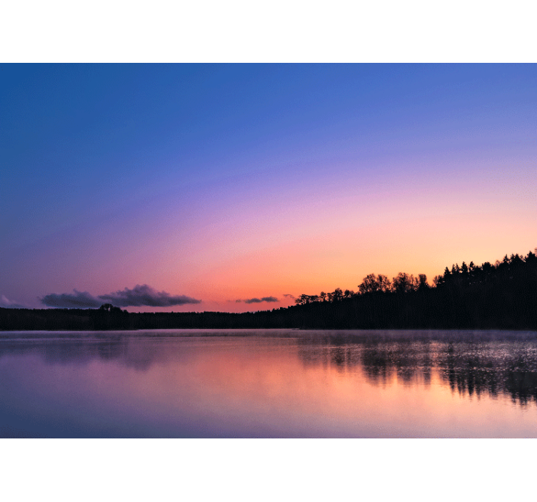 Living room blind sunset over mazury lake - TenStickers