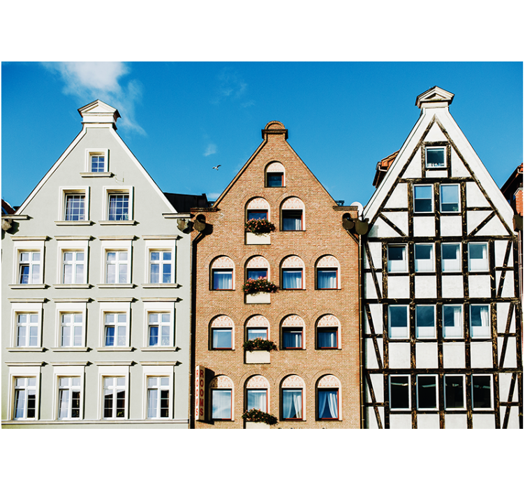 Living room blind ginger houses in gdańsk - TenStickers