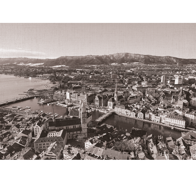 Living room blind zürich with mountains behind - TenStickers