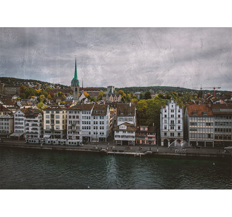 Living room blind zürich lakeside homes - TenStickers