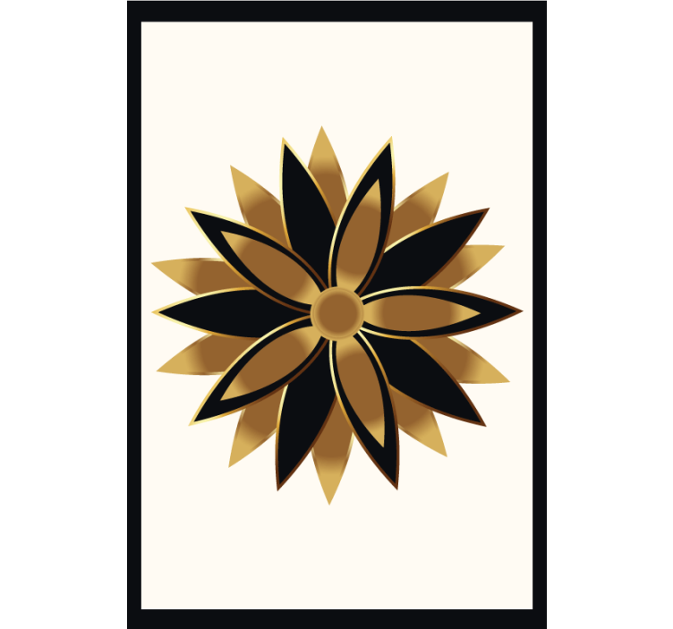 Living room blind with golden flowers design - TenStickers