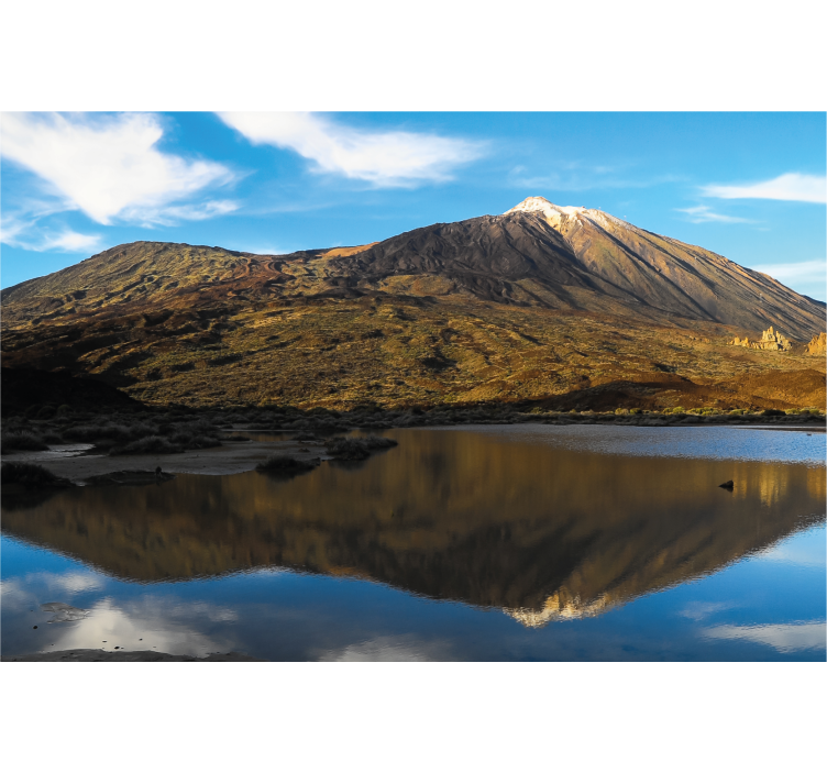 Living room blind teide reflected in water - TenStickers