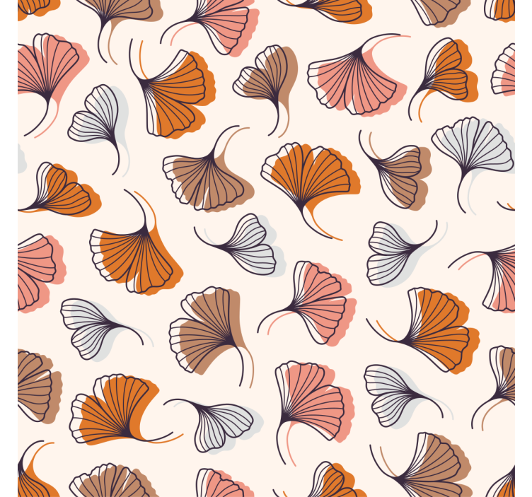 Living room blind ginkgo leaves illustration - TenStickers