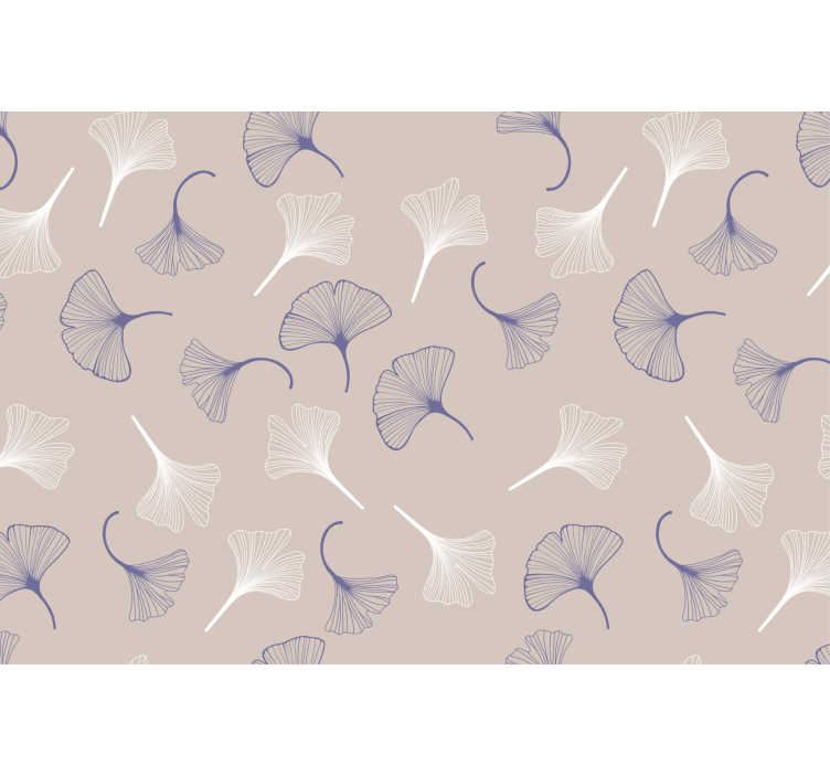 Living room blind ginkgo leaves cream - TenStickers