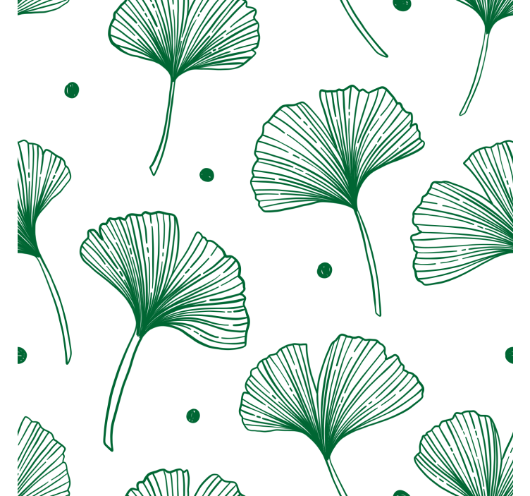 Living room blind big ginkgo green leaves - TenStickers
