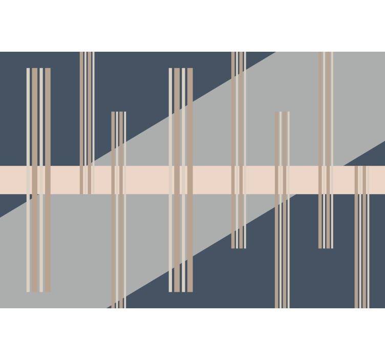 Living room blind in grey abstract mid-century style - TenStickers
